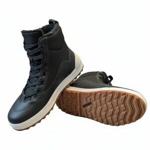 Vessi Alta Waterproof Black Faux Sherpa Fleece Lined Winter Boots 8